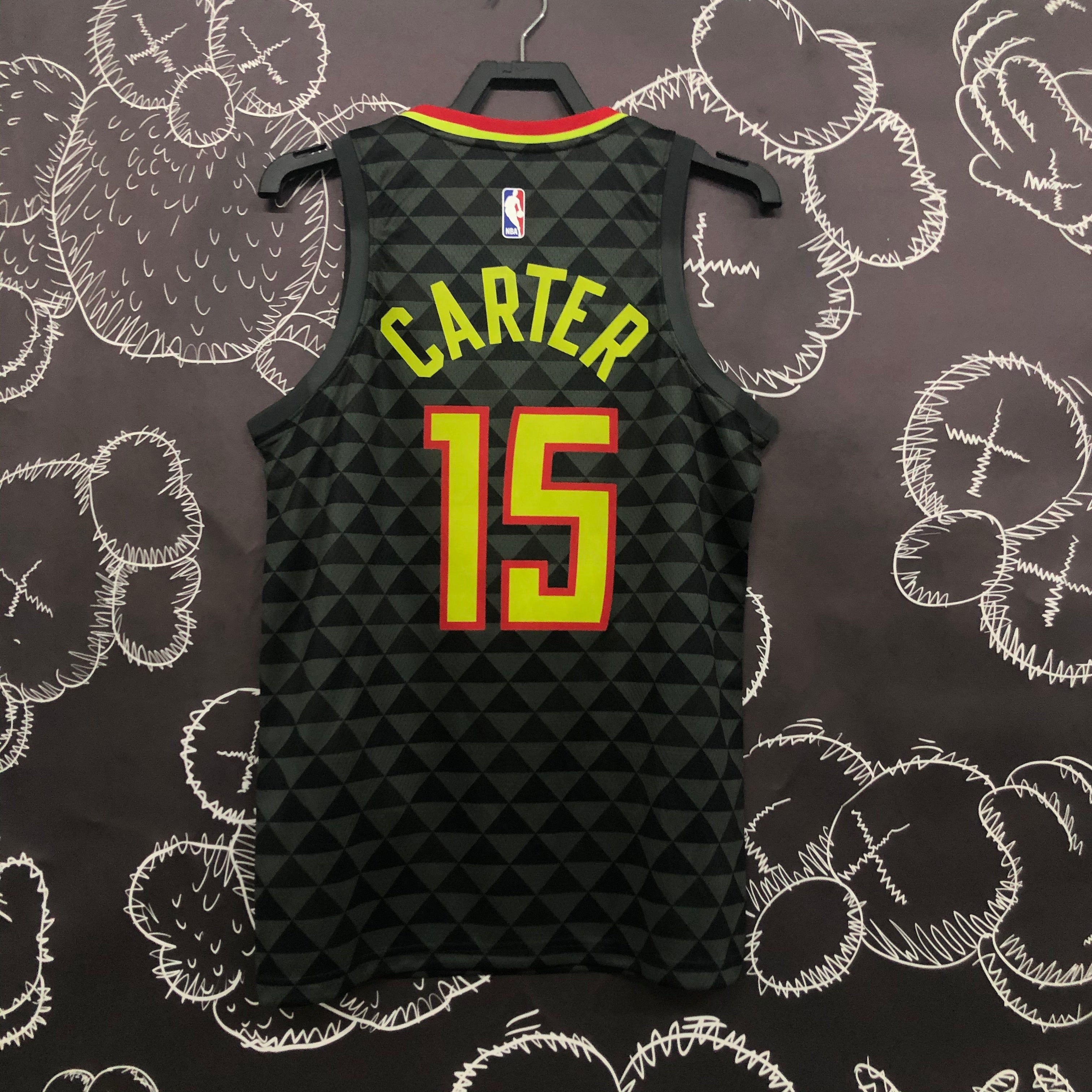 Atlanta Hawks Black Plaid #15 Carter jersey
