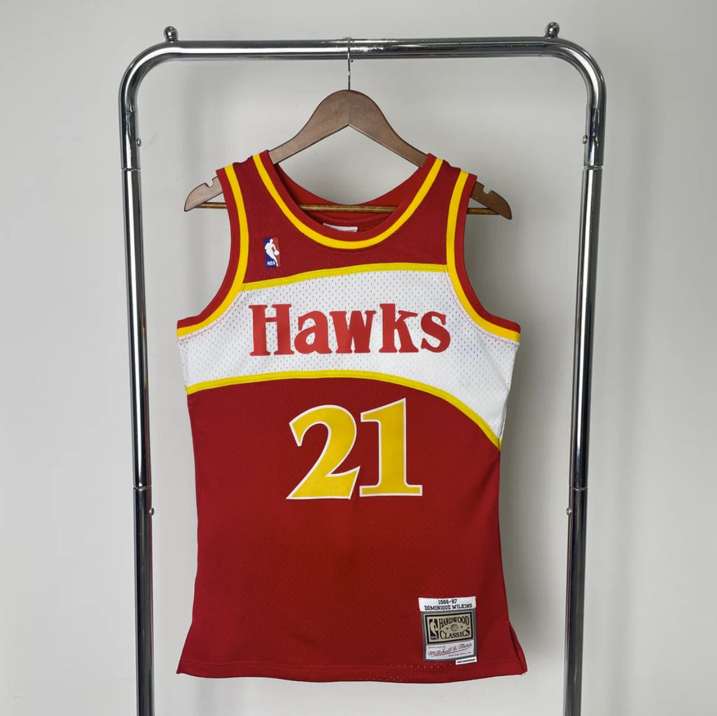 Atlanta Hawks 1985-86 Dominique Wilkins Mitchell & Ness Red Hardwood Classic Swingman Jersey