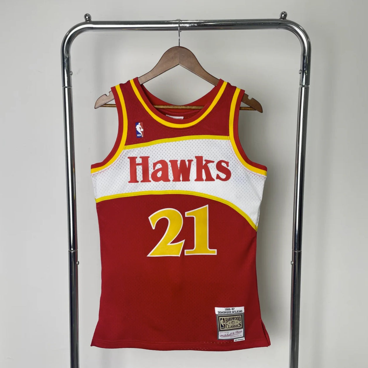 Atlanta Hawks 1985-86 Dominique Wilkins Mitchell & Ness Red Hardwood Classic Swingman Jersey