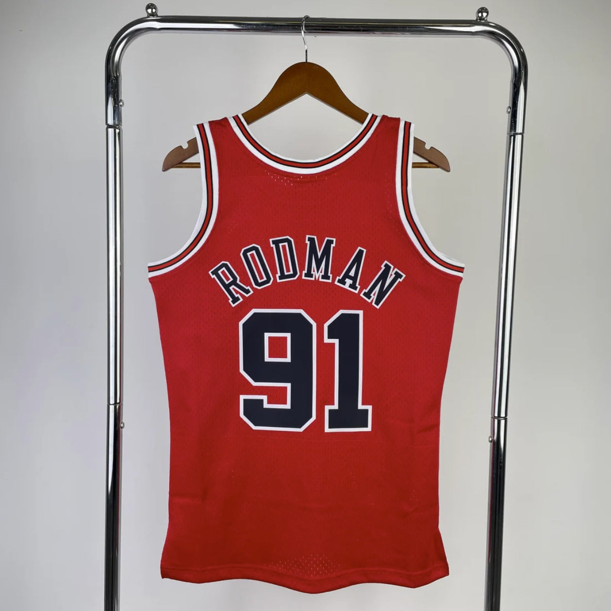 Chicago Bulls 1997-98 #91 Dennis Rodman Red Mitchell & Ness Swingman Jersey