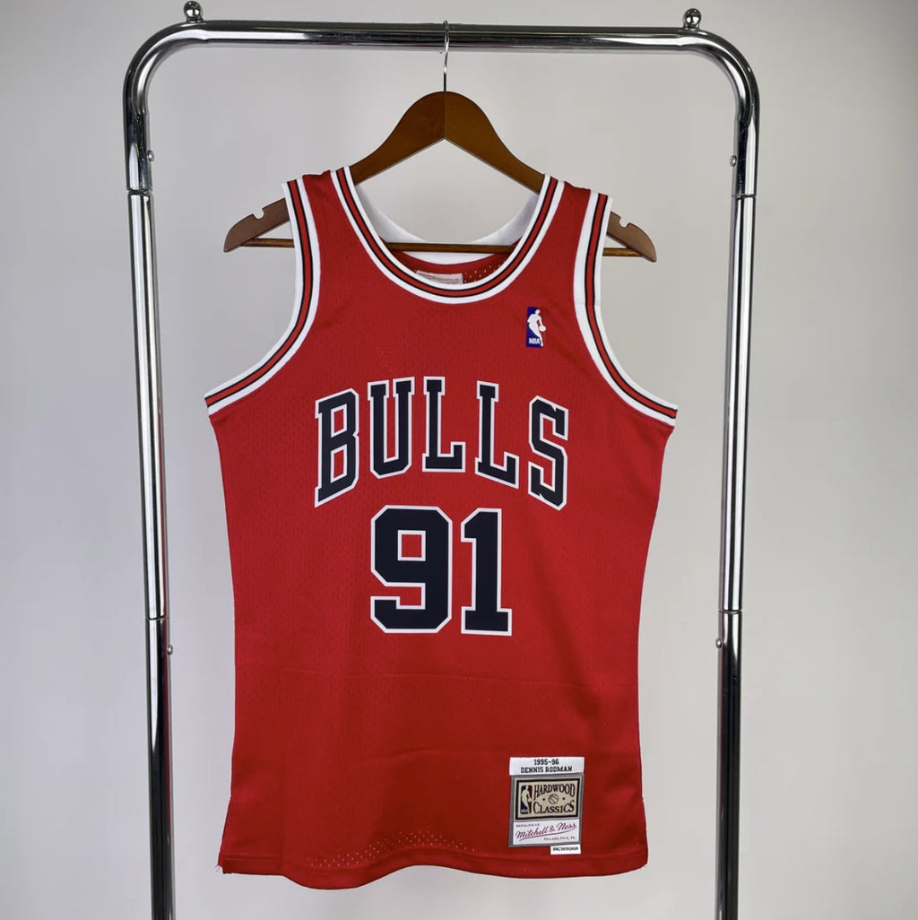 Chicago Bulls 1997-98 #91 Dennis Rodman Red Mitchell & Ness Swingman Jersey