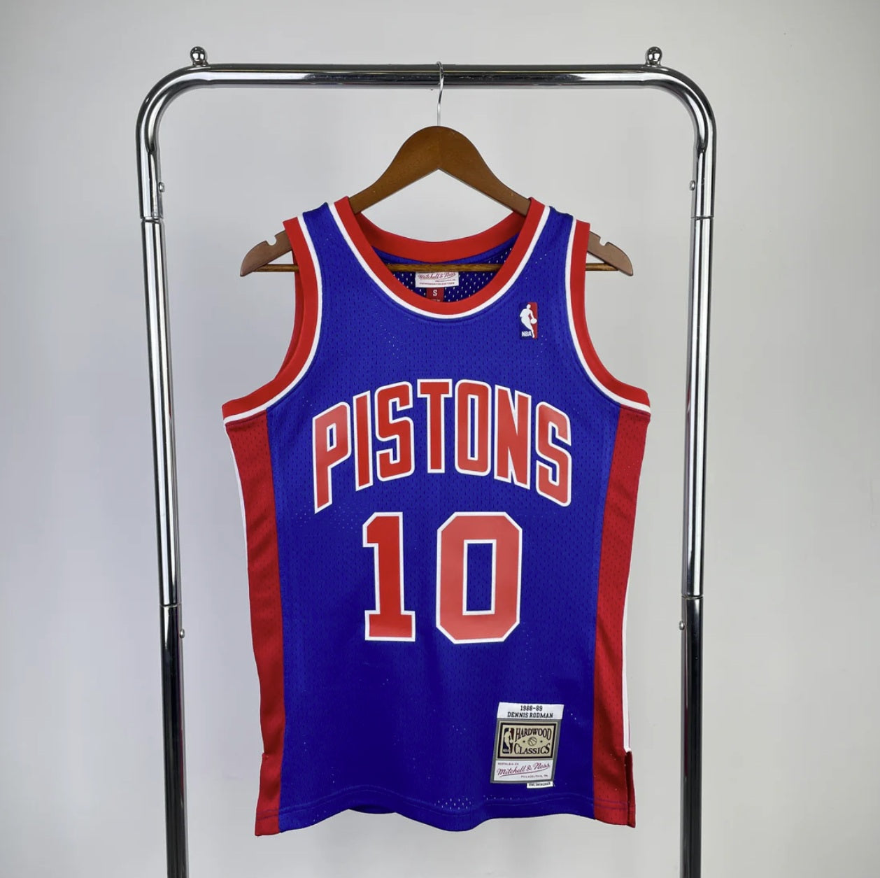 Detroit Pistons 1998-99 Dennis Rodman Blue Mitchell & Ness Hardwood Classics Swingman Jersey