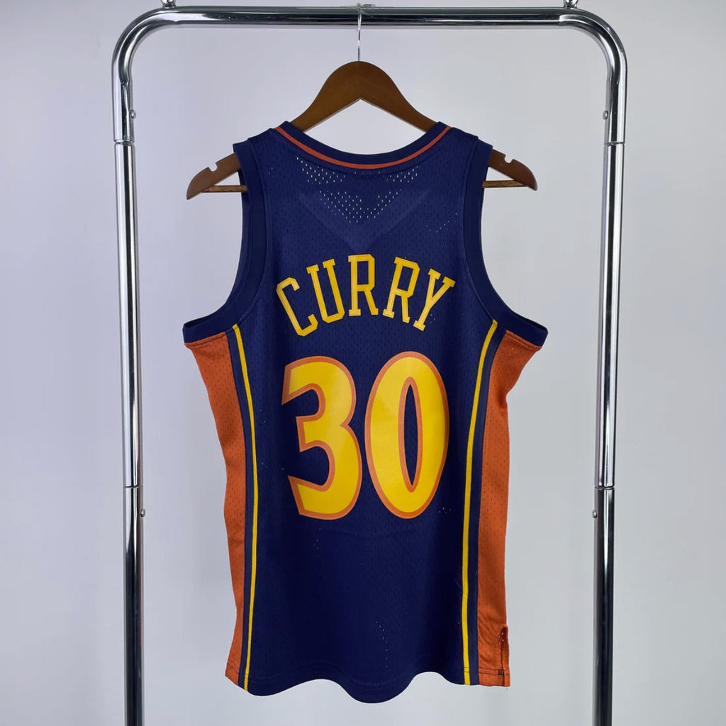 Golden State Warriors 2009-10 Steph Curry Blue Mitchell & Ness Hardcore Classics Swingman Jersey