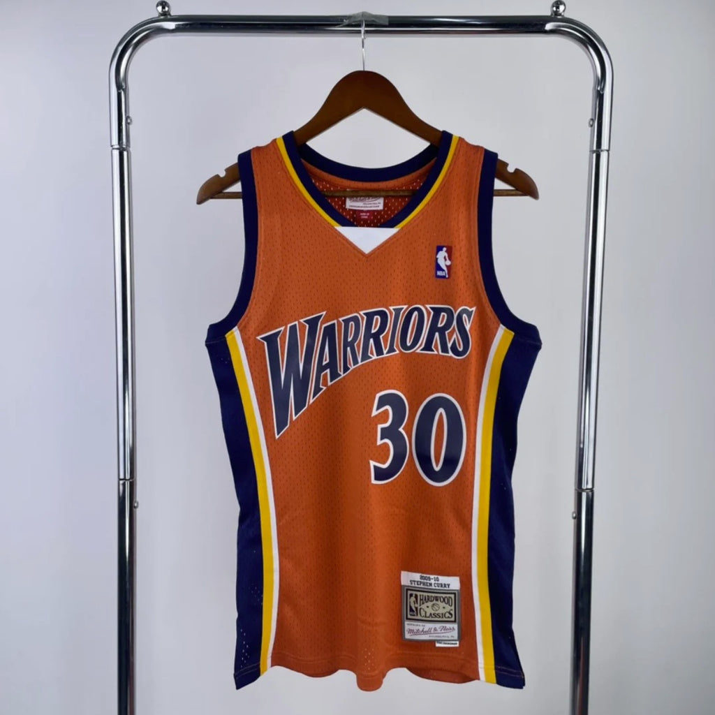 Golden State Warriors 2009-10 Steph Curry Orange Mitchell & Ness Hardcore Classics Swingman Jersey
