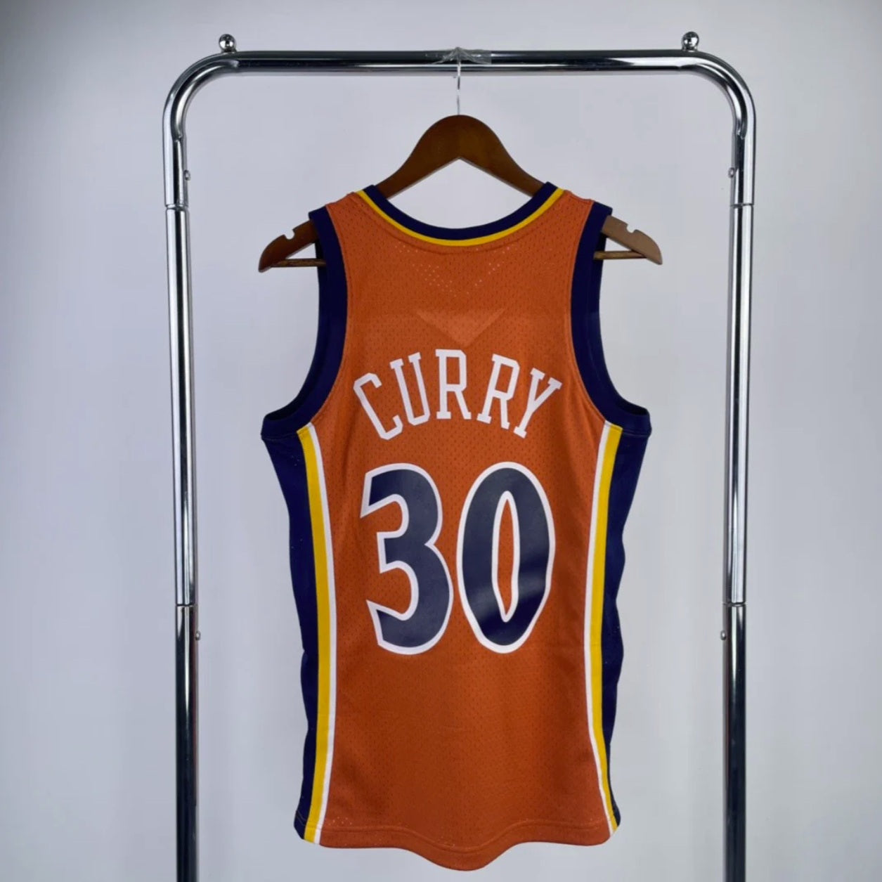 Golden State Warriors 2009-10 Steph Curry Orange Mitchell & Ness Hardcore Classics Swingman Jersey