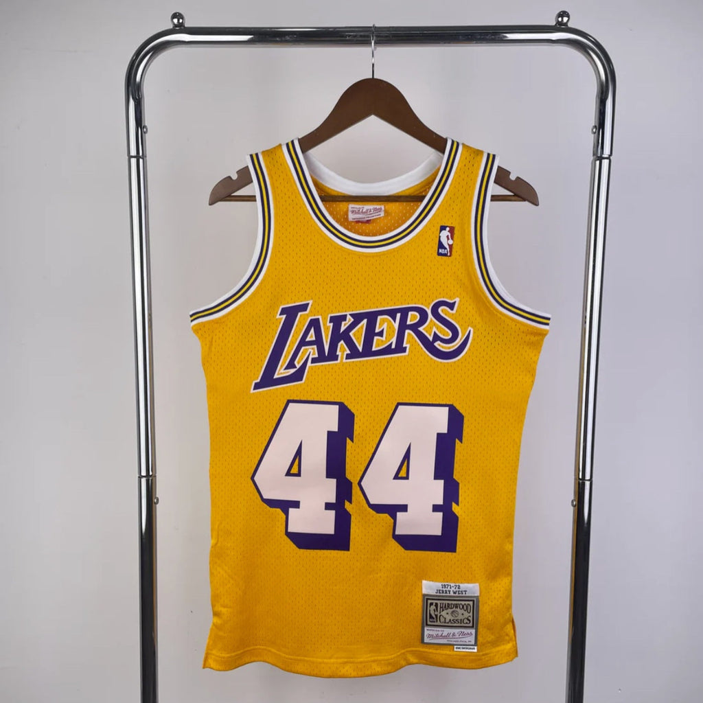 Loa Angeles Lakers 1971-72 Jerry West Gold Mitchell & Ness Hardwood Classics Swingman Jersey