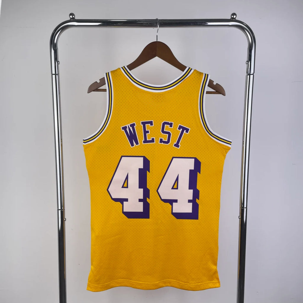 Loa Angeles Lakers 1971-72 Jerry West Gold Mitchell & Ness Hardwood Classics Swingman Jersey