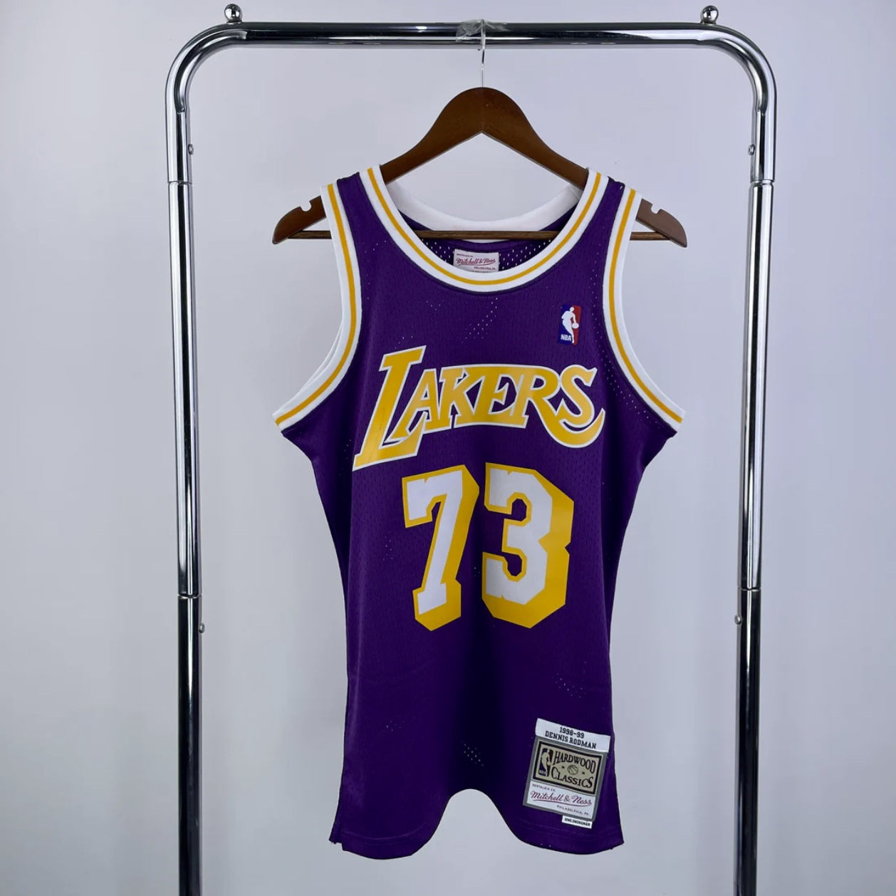 Loa Angeles Lakers 1998-99 Dennis Rodman Purple Mitchell & Ness Hardwood Classics Swingman Jersey