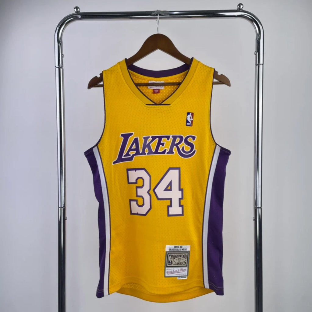 Loa Angeles Lakers 1999-00 Shaquille O'Neal Gold Mitchell & Ness Hardwood Classics Swingman Jersey