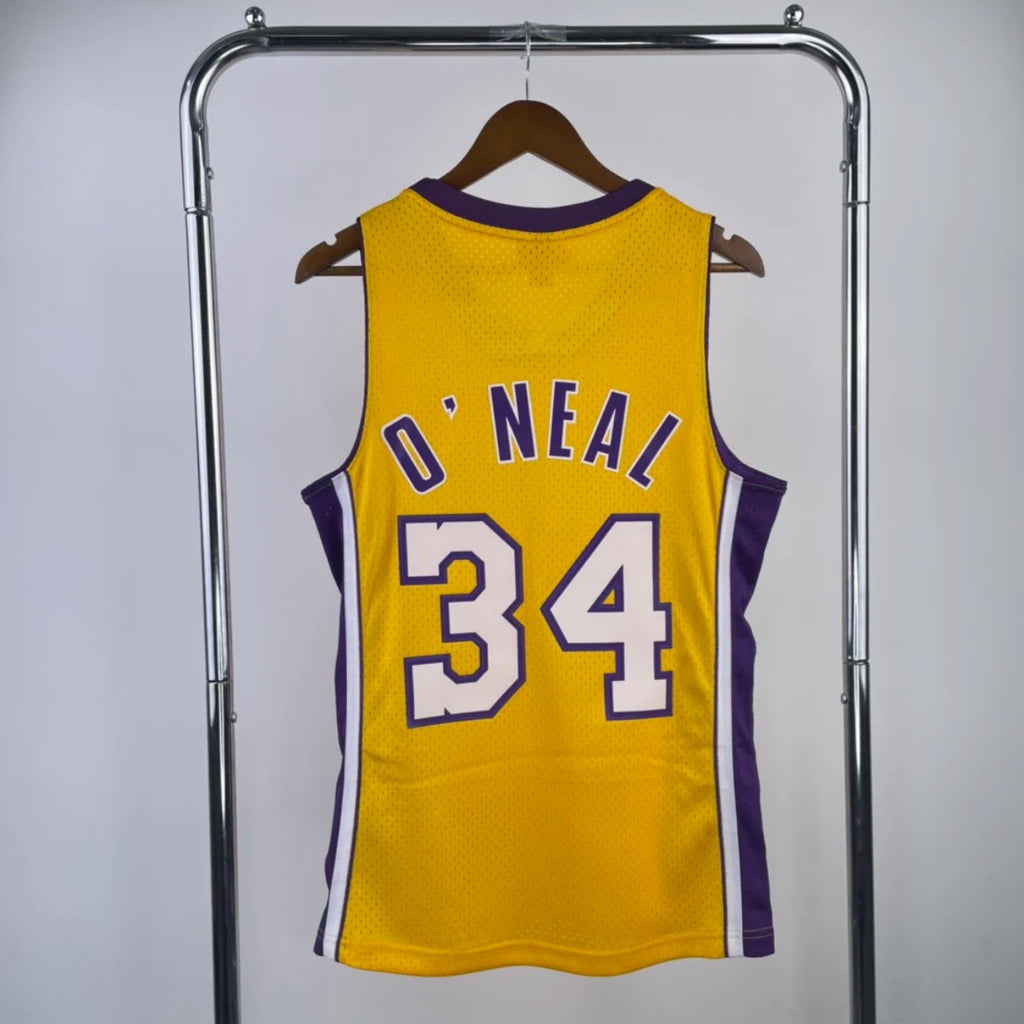 Loa Angeles Lakers 1999-00 Shaquille O'Neal Gold Mitchell & Ness Hardwood Classics Swingman Jersey