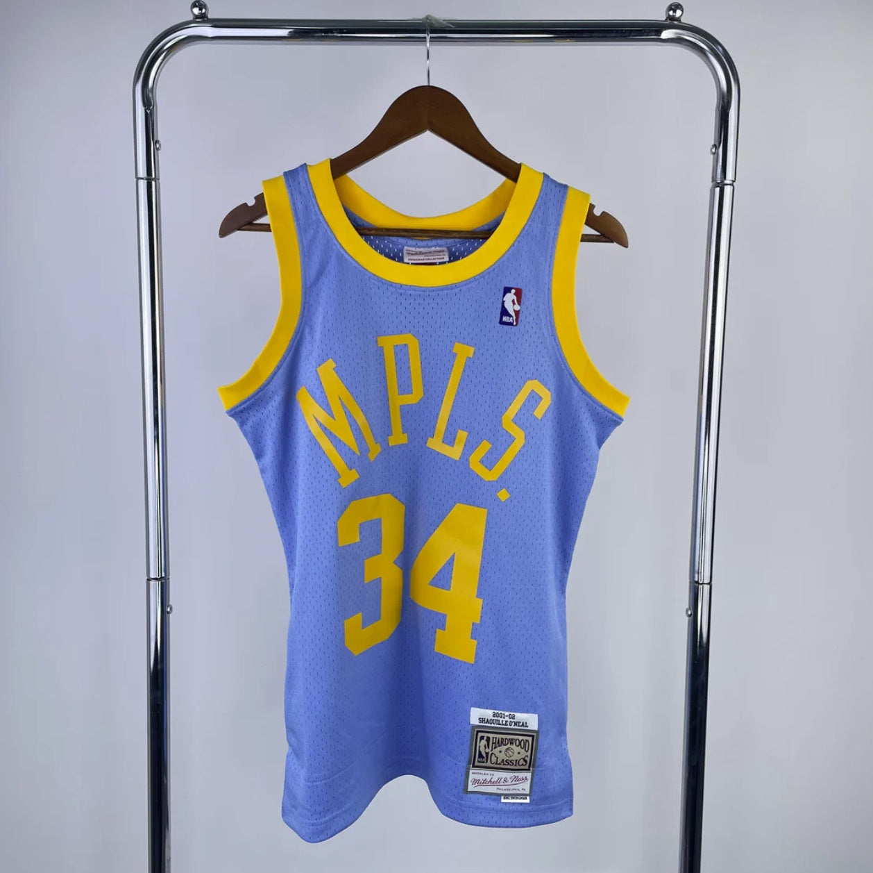 Loa Angeles Lakers 2001-02 Shaquille O`Neal Blue Mitchell & Ness Hardwood Classics Swingman Jersey