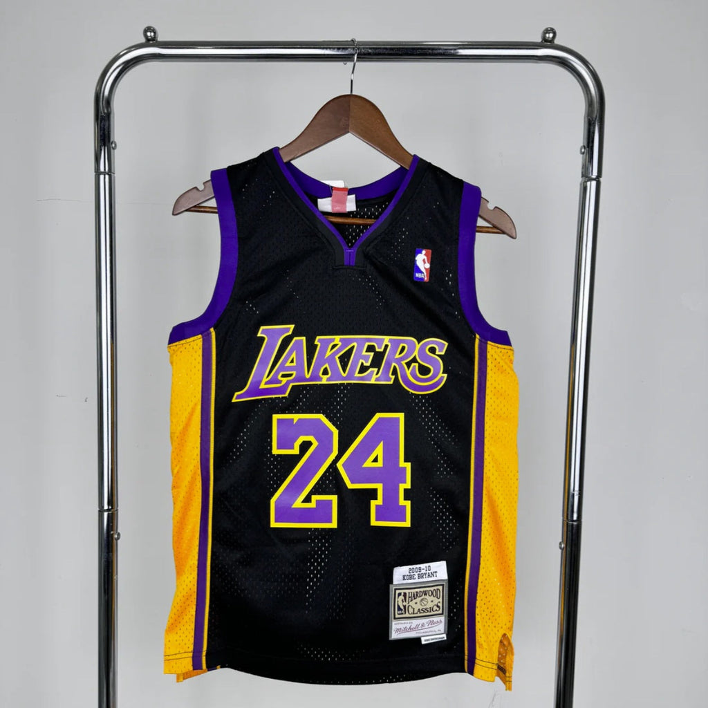Los Angeles Lakers 2009-10 Kobe Bryant Black and Purple Mitchell & Ness Swingman Jersey