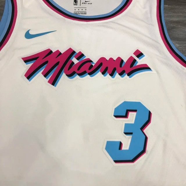 Camiseta Swingman rosa de Dwyane Wade de los Miami Heat 2018-19, edición Vice City