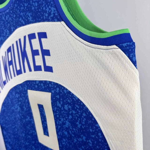 Milwaukee Bucks 2023-24 Giannis Antetokounmpo Blue Swingman City Edition Jersey
