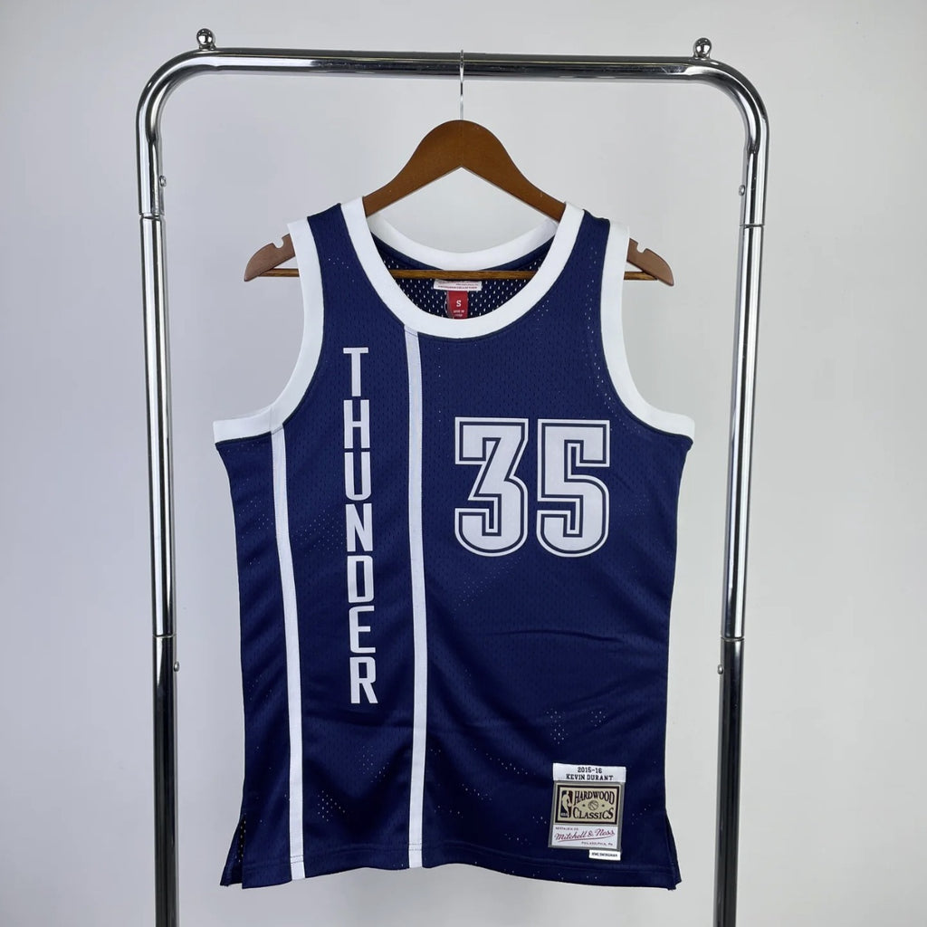 Oklahoma City Thunder 2015-16 Kevin Durant Blue Mitchell & Ness Hardwood Classics Swingman Jersey
