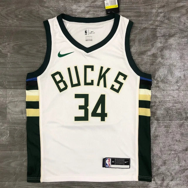 Milwaukee Bucks Jersey 2020-21 White Association Edition
