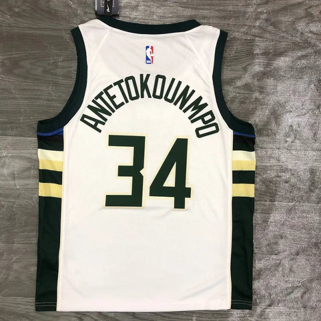 Milwaukee Bucks Jersey 2020-21 White Association Edition