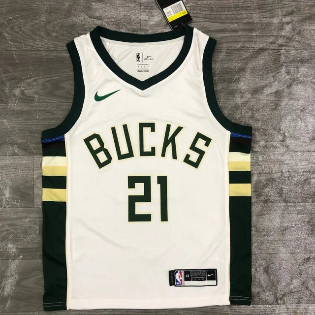Milwaukee Bucks Jersey 2020-21 White Association Edition